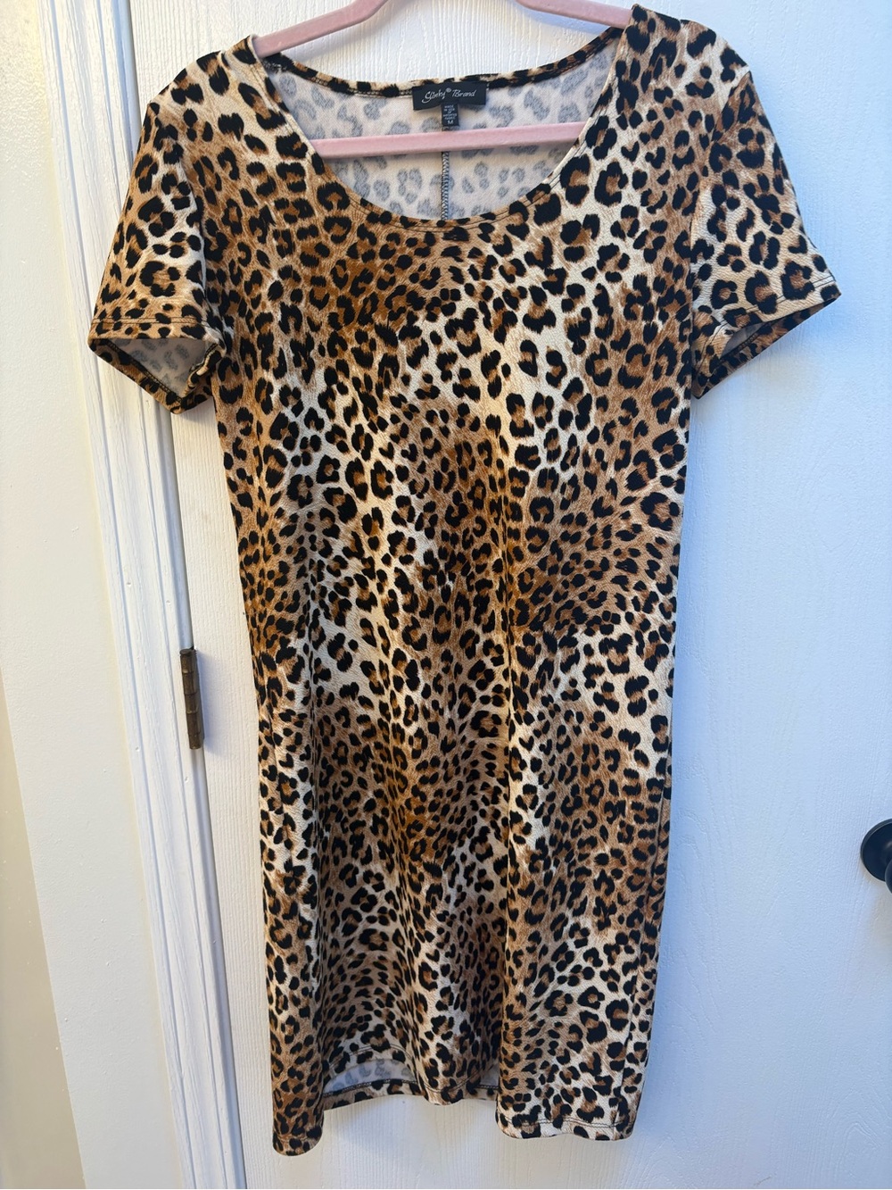 Slinky Brand Leopard Print Mini Dress - Brown & Black